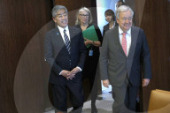  NY: UN Secretary General Meetw With Minister For Foreign Affairs Of Japan