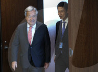  NY: UN Secretary General Meetw With Minister For Foreign Affairs Of Japan