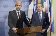  NY: United Nations Press Conference For The Atomic Energy