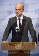  NY: United Nations Press Conference For The Atomic Energy
