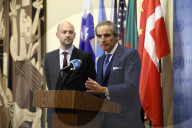  NY: United Nations Press Conference For The Atomic Energy