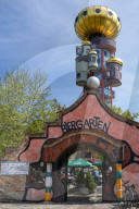 Beer Garden At The Kuchlbauer Tower In Abensberg In Bavaria