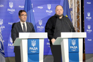 Joint briefing of Ruslan Stefanchuk and Marcos Perestrello in Kyiv