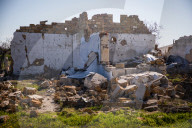 Aftermath of Russian occupation of Maksymivka village in Mykolaiv region