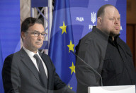Joint briefing of Ruslan Stefanchuk and Marcos Perestrello in Kyiv