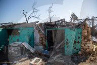 Aftermath of Russian occupation of Maksymivka village in Mykolaiv region