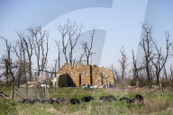 Aftermath of Russian occupation of Maksymivka village in Mykolaiv region