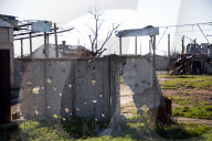 Aftermath of Russian occupation of Maksymivka village in Mykolaiv region