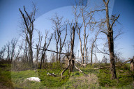 Aftermath of Russian occupation of Maksymivka village in Mykolaiv region