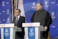 Joint briefing of Ruslan Stefanchuk and Marcos Perestrello in Kyiv