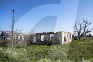 Aftermath of Russian occupation of Maksymivka village in Mykolaiv region