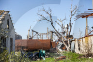 Aftermath of Russian occupation of Maksymivka village in Mykolaiv region