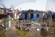 Aftermath of Russian occupation of Maksymivka village in Mykolaiv region