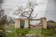 Aftermath of Russian occupation of Maksymivka village in Mykolaiv region