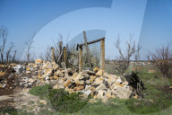 Aftermath of Russian occupation of Maksymivka village in Mykolaiv region