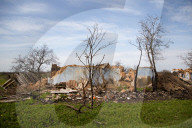 Aftermath of Russian occupation of Maksymivka village in Mykolaiv region