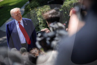 President Trump Departs White House On 100th Day