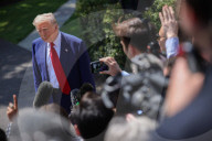 President Trump Departs White House On 100th Day