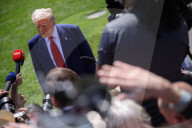 President Trump Departs White House On 100th Day