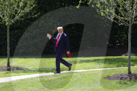 President Trump Departs White House On 100th Day