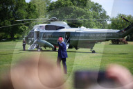 President Trump Departs White House On 100th Day
