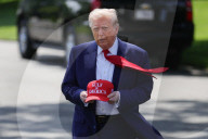 President Trump Departs White House On 100th Day