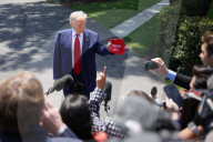 President Trump Departs White House On 100th Day