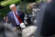 President Trump Departs White House On 100th Day