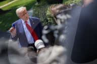 President Trump Departs White House On 100th Day
