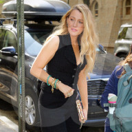 Blake Lively is seen in black jumpsuit after lunch at L'Antica in West Village in New York City