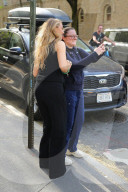 Blake Lively is seen in black jumpsuit after lunch at L'Antica in West Village in New York City