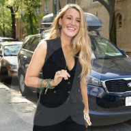 Blake Lively is seen in black jumpsuit after lunch at L'Antica in West Village in New York City