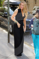 Blake Lively is seen in black jumpsuit after lunch at L'Antica in West Village in New York City