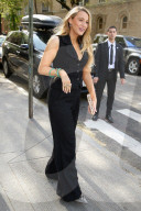 Blake Lively is seen in black jumpsuit after lunch at L'Antica in West Village in New York City
