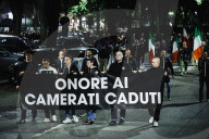 The Torchlight Procession For The 50 Years Since The Murder Of Sergio Ramelli, 18-year-old Member Of MSI Killed In 1975 By Militants Of Avanguardia Operaia And In Memory Of Carlo Borsani And Enrico Pedenovi Organized By Far Right Activists In Milan