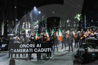 The Torchlight Procession For The 50 Years Since The Murder Of Sergio Ramelli, 18-year-old Member Of MSI Killed In 1975 By Militants Of Avanguardia Operaia And In Memory Of Carlo Borsani And Enrico Pedenovi Organized By Far Right Activists In Milan