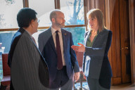 Rachel Reeves UK Chancellor of the Exchequer welcomes India’s Minister of Commerce and Industry Piyush Vedprakash Goyal