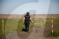 Sappers clear Russian laid landmines in Ukraine's farmlands