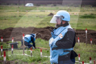 Sappers clear Russian laid landmines in Ukraine's farmlands