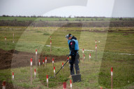 Sappers clear Russian laid landmines in Ukraine's farmlands