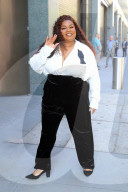 Da'Vine Joy Randolph arrive at Live with Kelly & Mark in New York City