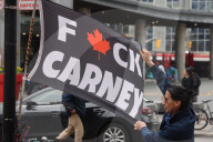 Protest Against Canadian Prime Minister Mark Carney In Toronto