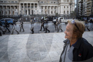 Demonstration By Retirees Demanding Remedies And Improvements To Their Retirement Plans