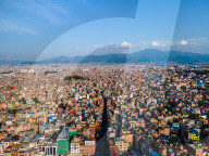 Aerial View Kathmandu Valley In Nepal.