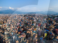 Aerial View Kathmandu Valley In Nepal.