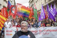 Workers' Day Demonstration In Barcelona, Spain.