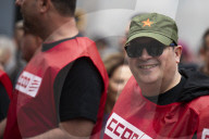 Workers' Day Demonstration In Barcelona, Spain.