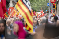 Workers' Day Demonstration In Barcelona, Spain.