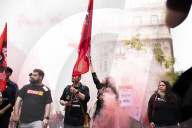 Workers' Day Demonstration In Barcelona, Spain.