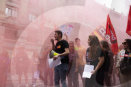 Workers' Day Demonstration In Barcelona, Spain.